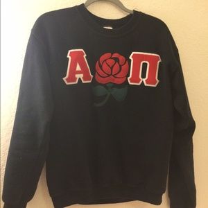 AOII rose letters crew neck sweatshirt